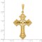 14K Yellow Gold Cross Pendant Charm Religious Jewelry 48 X 25mm